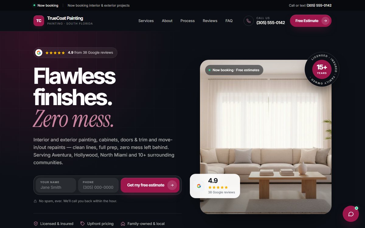 TrueCoat Painting website preview